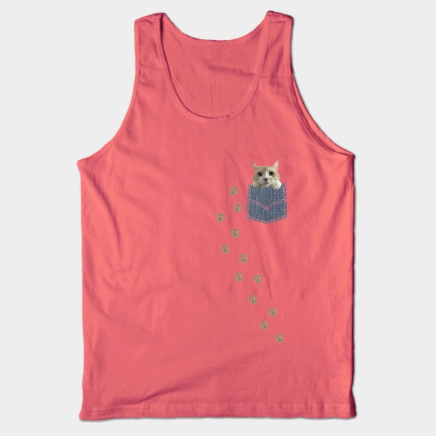 Cute Cat in the Pocket Tank Top by Bluepress